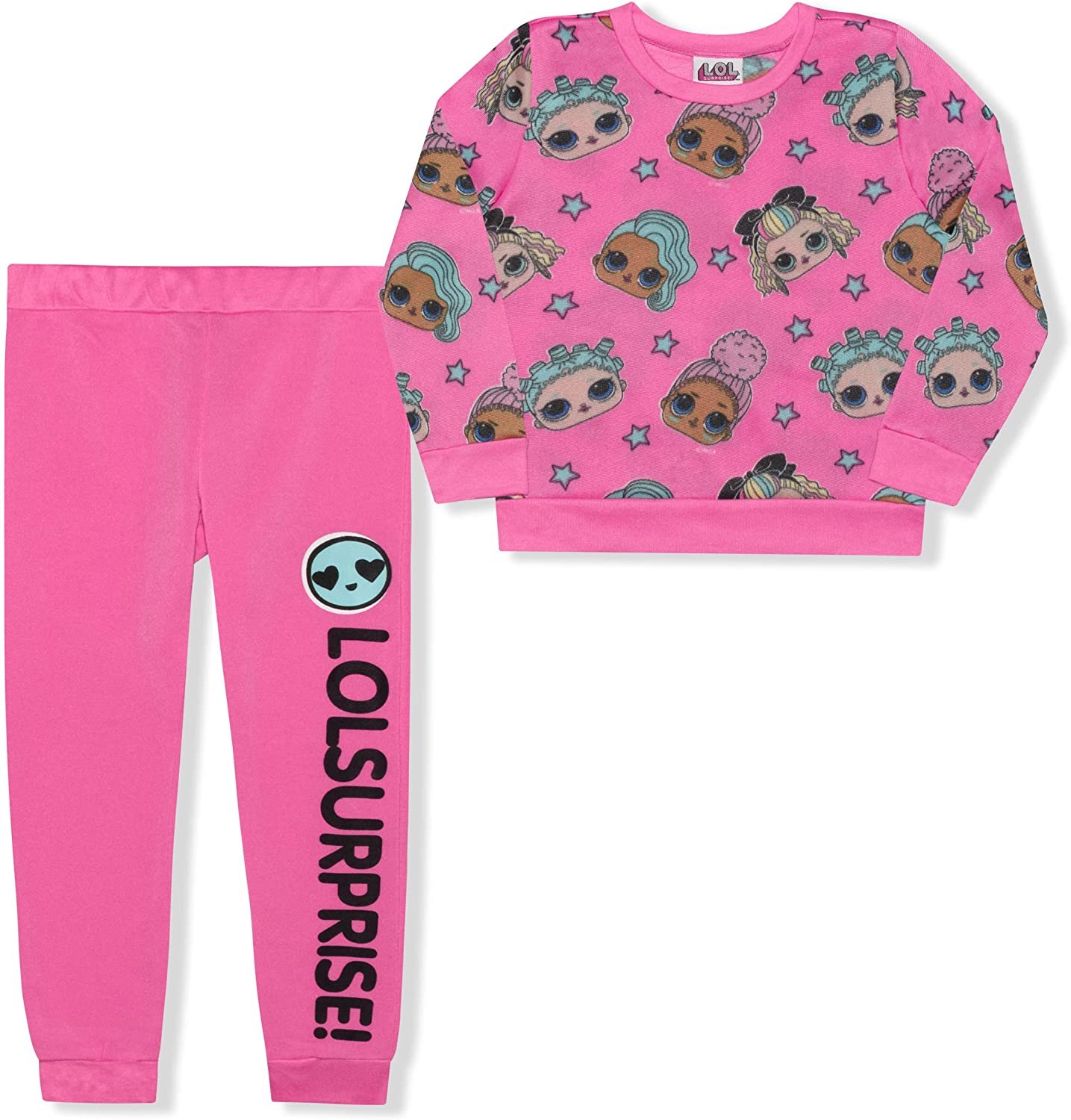 LOL Surprise Long Sleeve Shirt and Jogger Pant Set for Girls, Comfy Active Wear for Kids